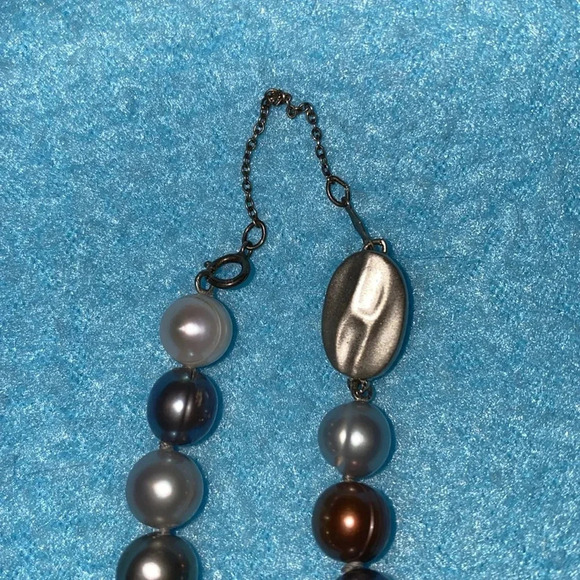 HUGER & Co. Tahitian south sea carved pearl necklace vintage 925 sterling 1934 - Picture 3 of 7